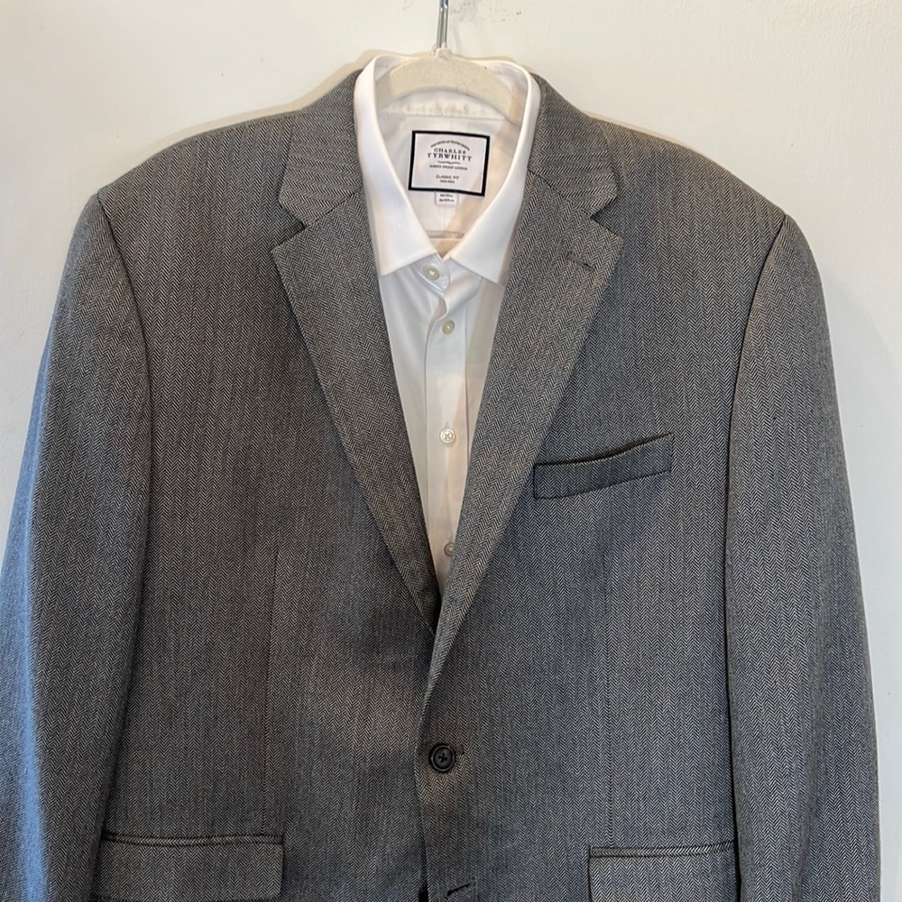 Chaps Men's Rayon/Polyester Sports Coat Gray 48R